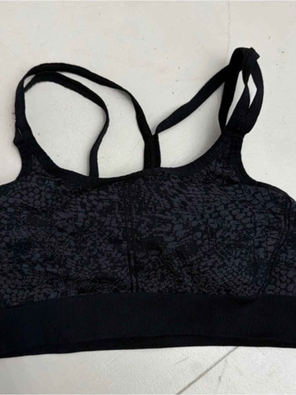 Champion Black Patterned Strappy Sports Bra